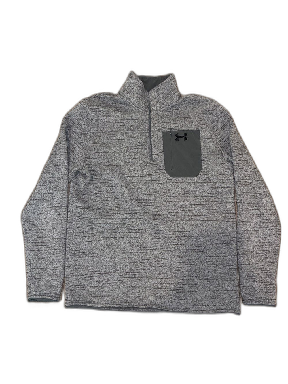 Under Armour Men’s Gray Marled Fleece 1/4 Zip Pullover | Size L | Loose Fit